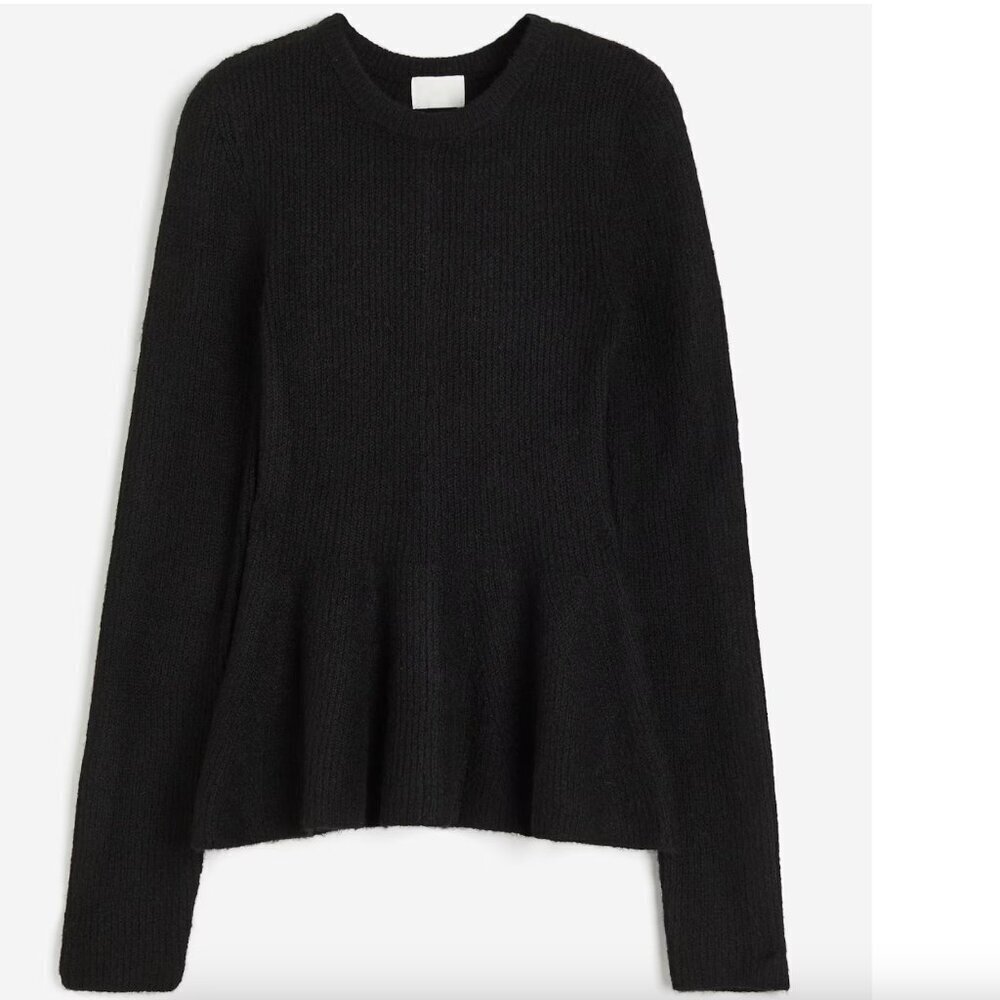 H&M Rib-knit Peplum Sweater Size S NEW WITH TAG!